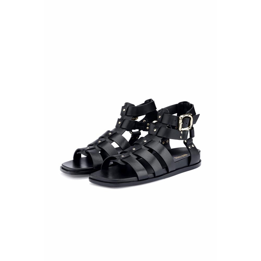 Oroh Women Orvieto Footbed Casual Flat Sandals Black