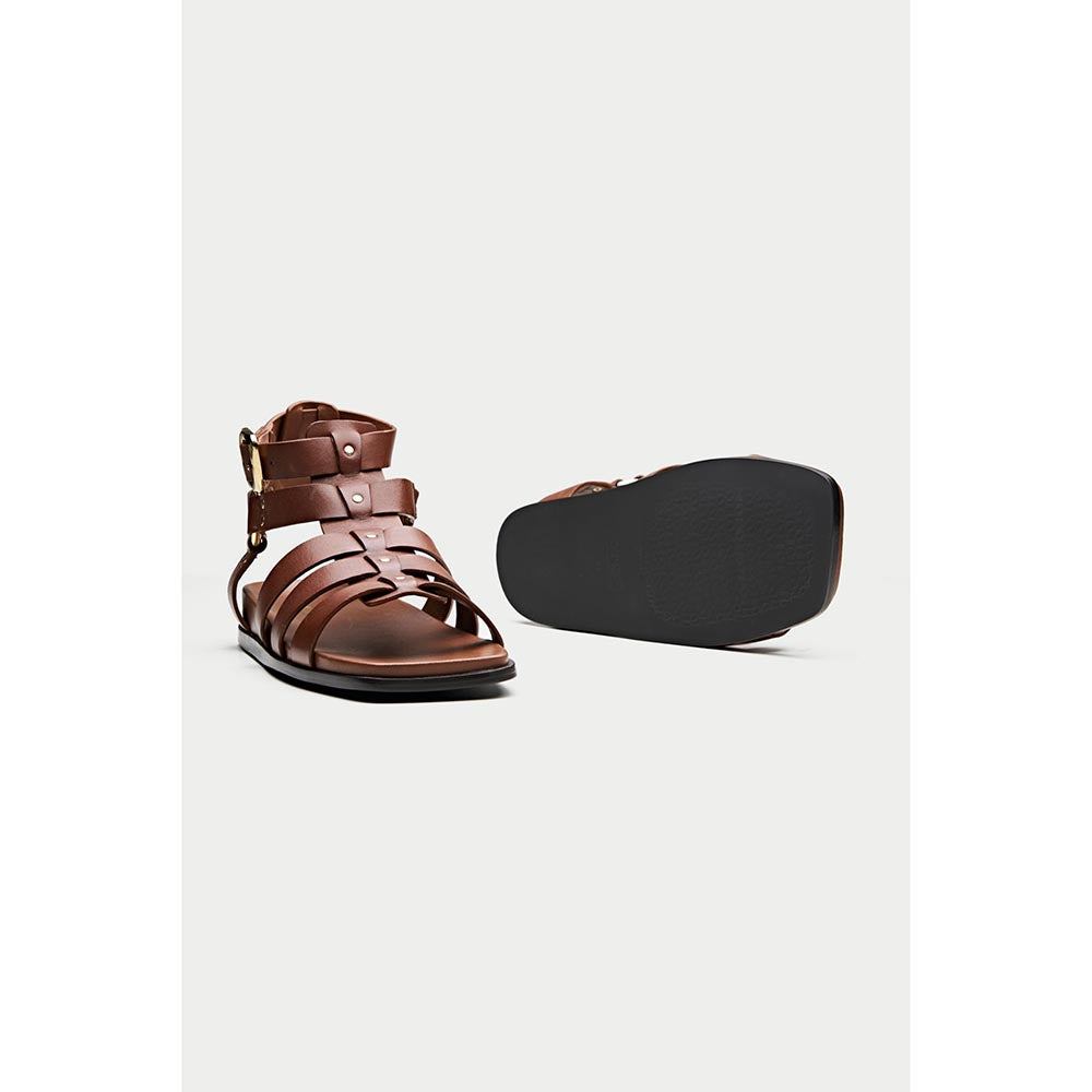 Oroh Women Orvieto Footbed Casual Flat Sandals Brown