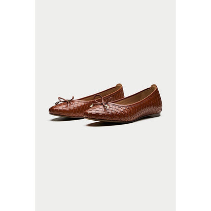 Oroh Brown Low Top Pair Of Ballerinas