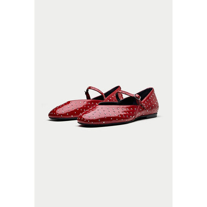 Oroh Red Low Top Pair Of Ballerinas