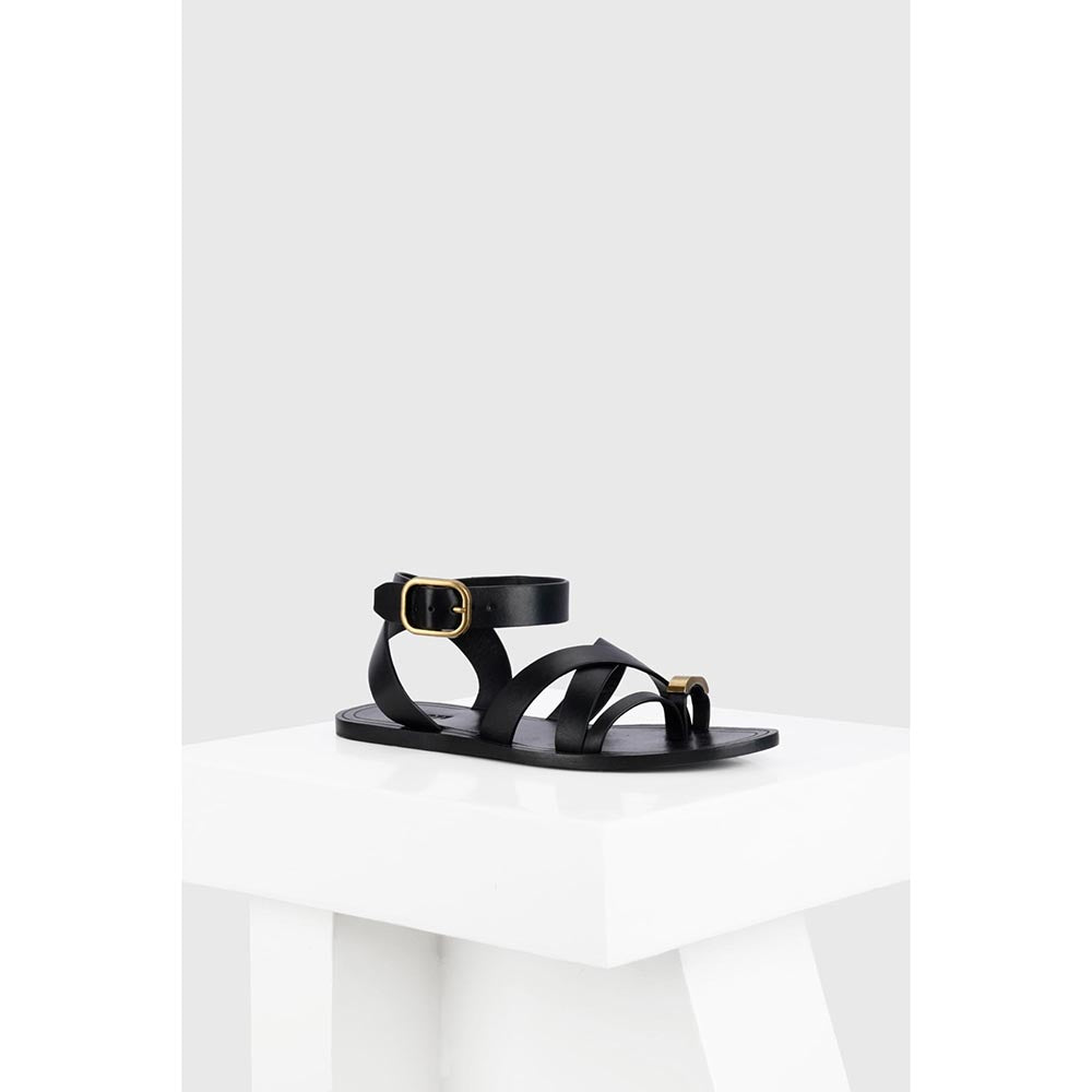 Oroh Roma Black One Toe Sandals