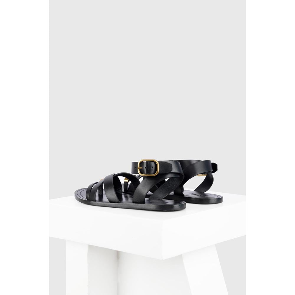 Oroh Roma Black One Toe Sandals