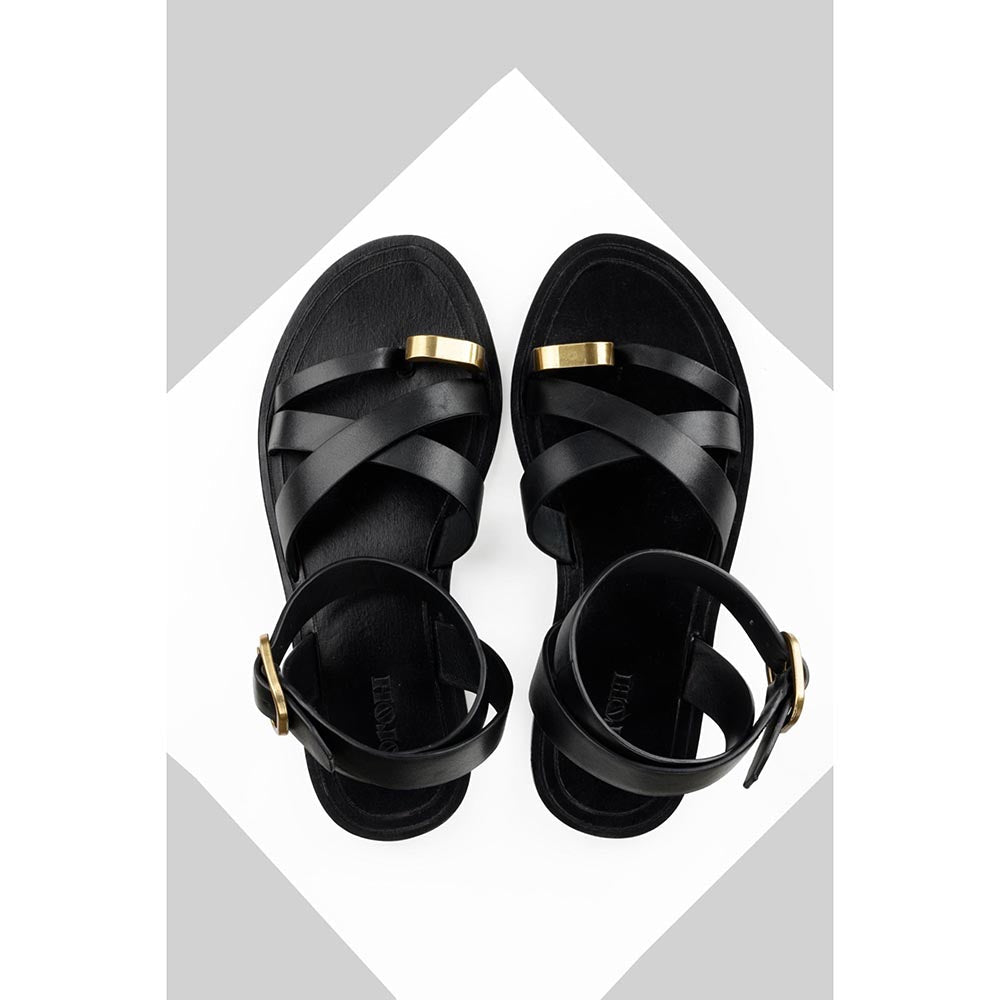 Oroh Roma Black One Toe Sandals