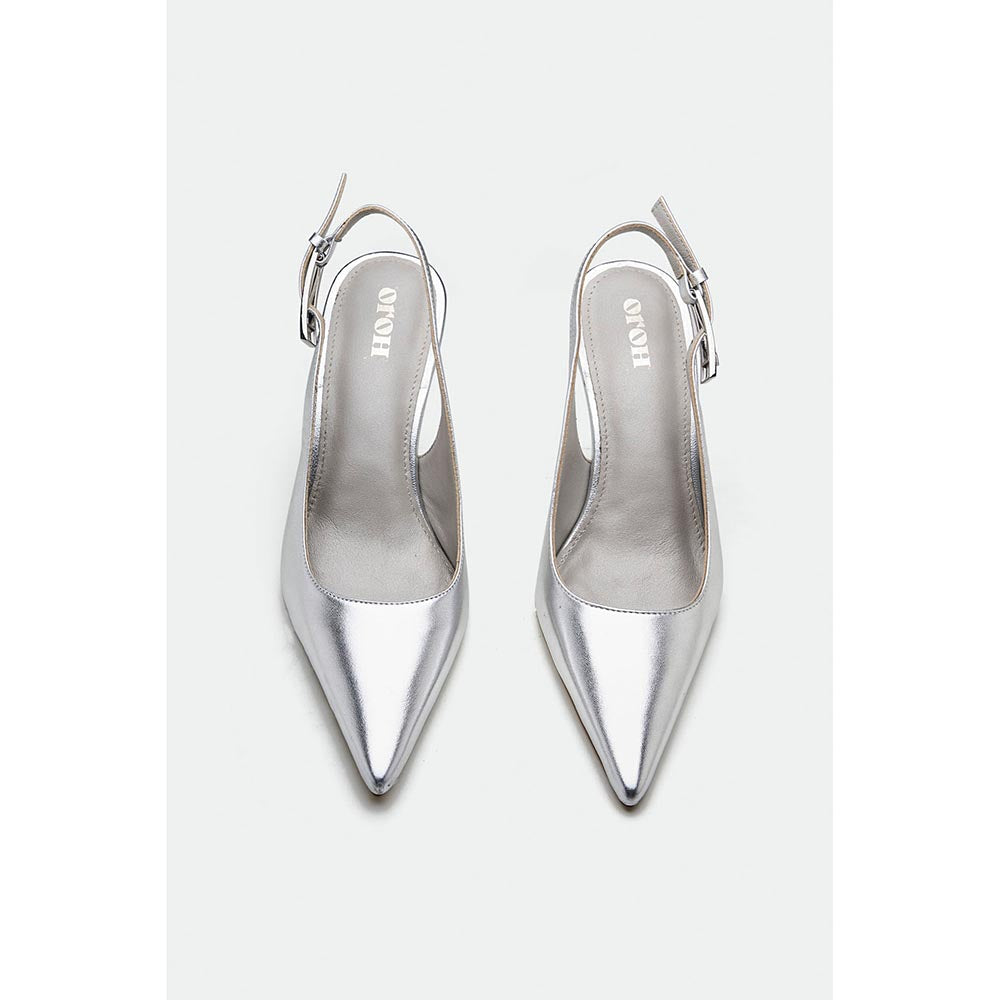 Oroh Silver Oxford Stiletto Heels