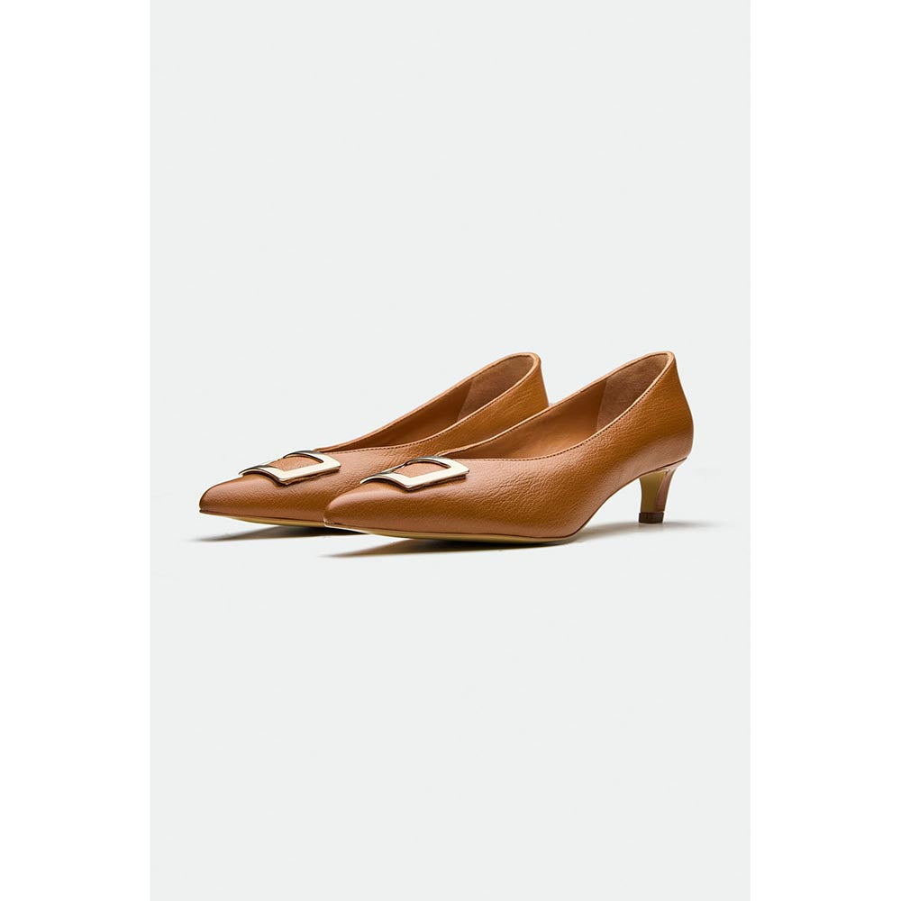 Oroh Tan Slough Kitten Heels