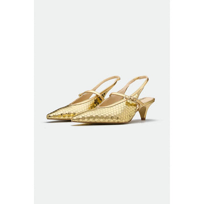 Oroh Gold Blackpool Kitten Heels