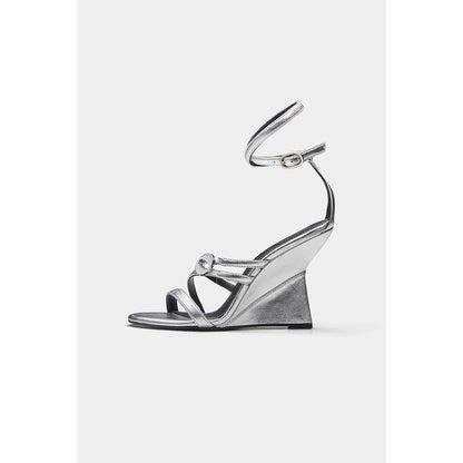 Oroh Angelina Wedges Heels - Silver