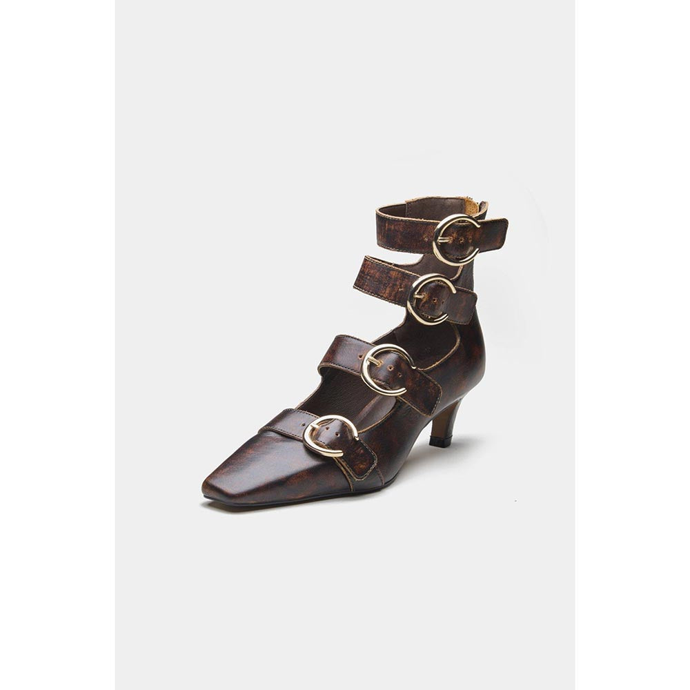 Oroh Women Brown Mariana Kitten Heels