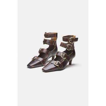 Oroh Women Brown Mariana Kitten Heels