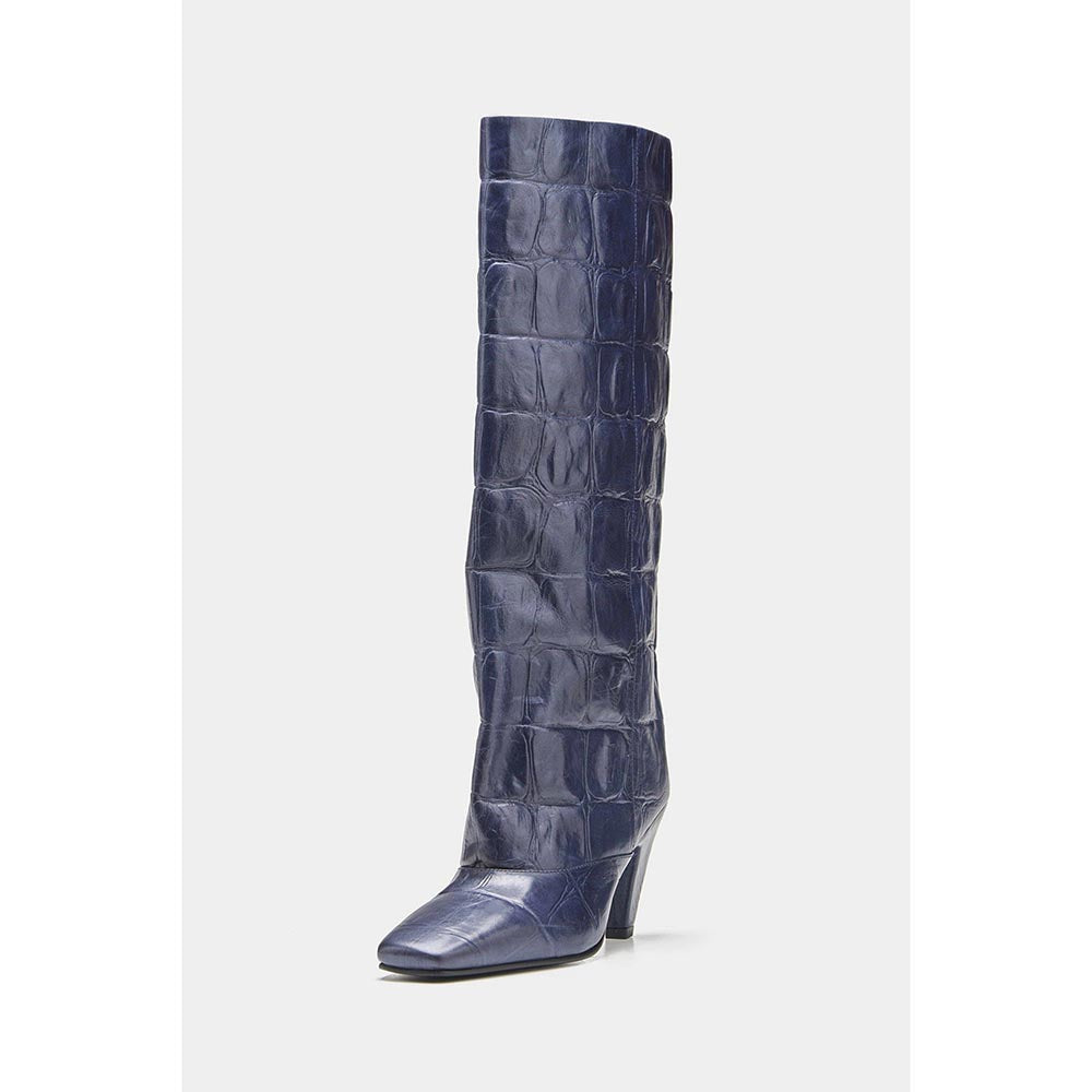 Oroh Women Navy Blue Patricia Casual Boots