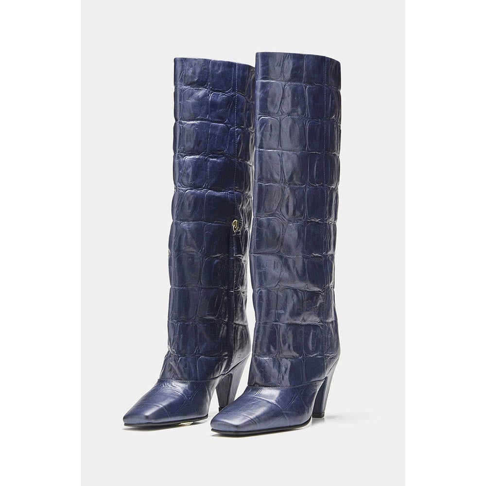 Oroh Women Navy Blue Patricia Casual Boots