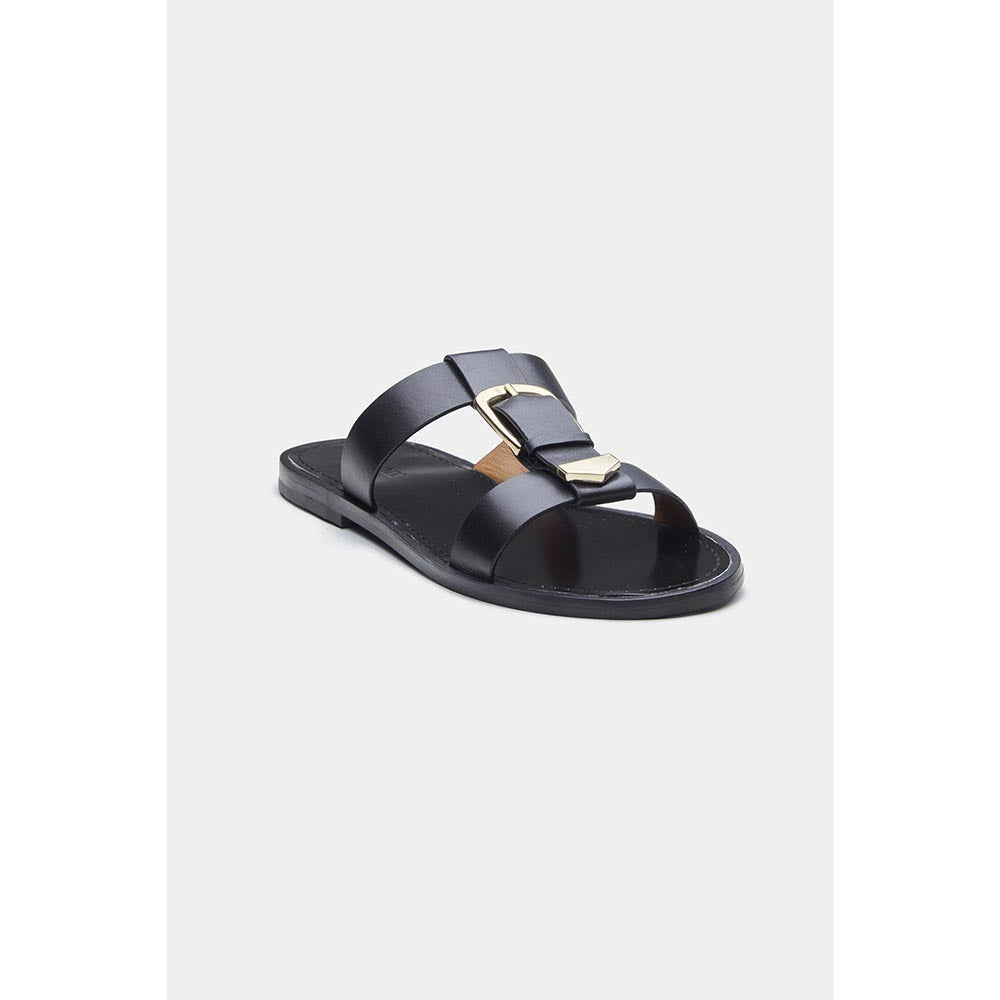 Oroh Women Black Angela Open Toe Flats
