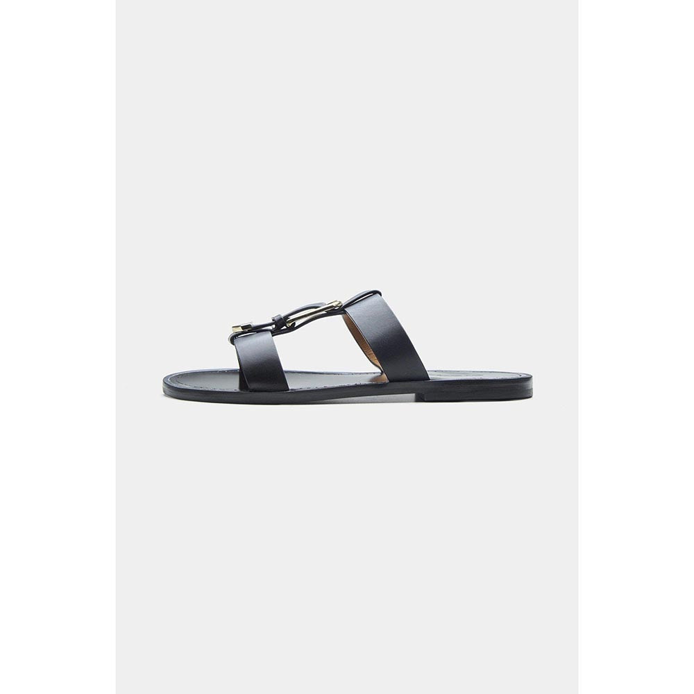 Oroh Women Black Angela Open Toe Flats