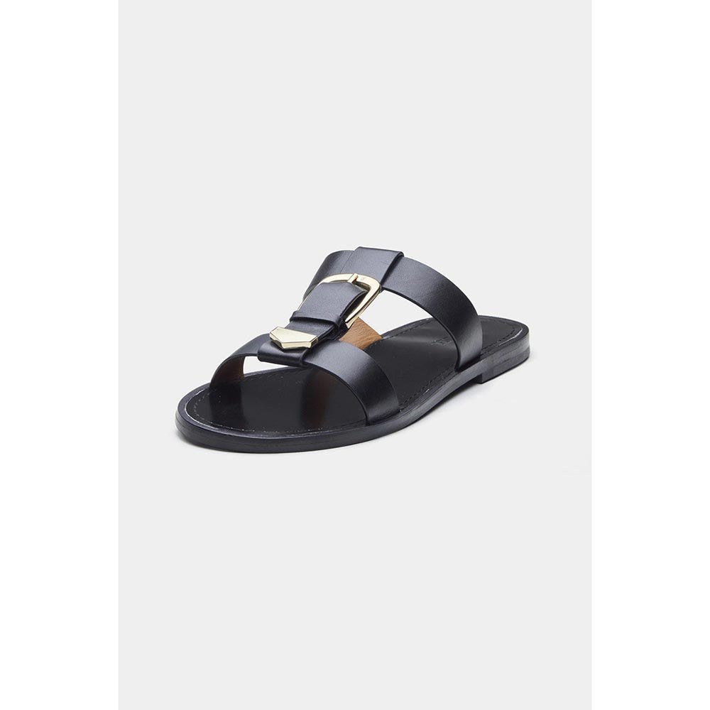 Oroh Women Black Angela Open Toe Flats