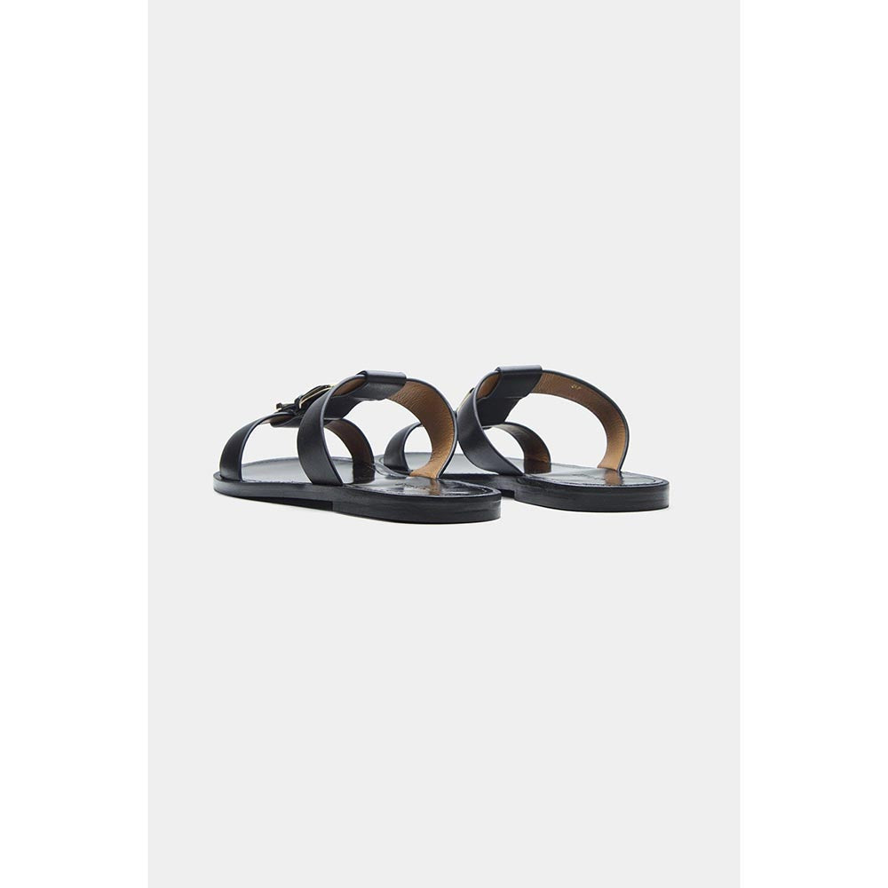 Oroh Women Black Angela Open Toe Flats
