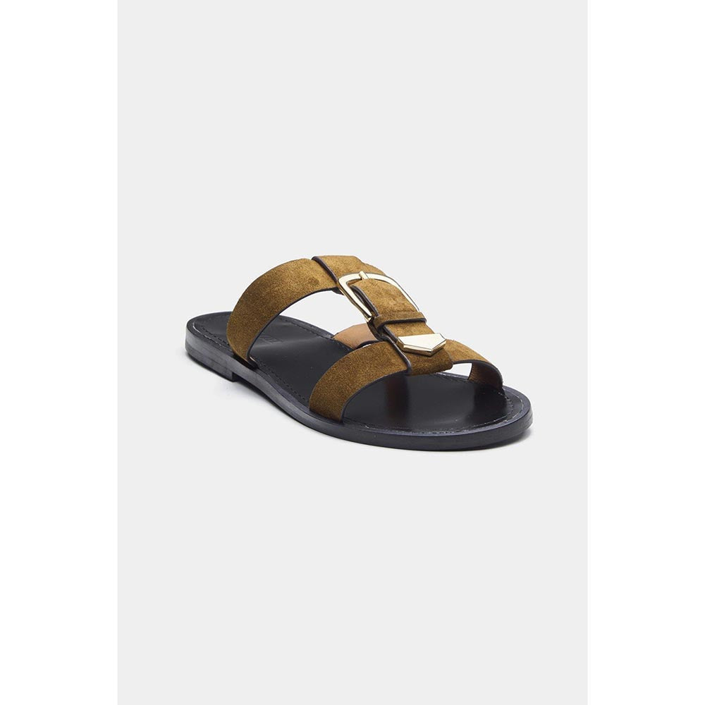 Oroh Women Tan Angela Open Toe Flats