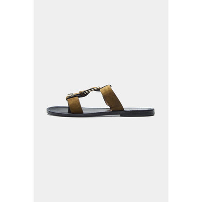 Oroh Women Tan Angela Open Toe Flats