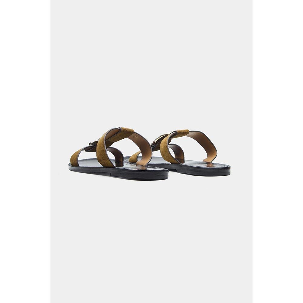 Oroh Women Tan Angela Open Toe Flats