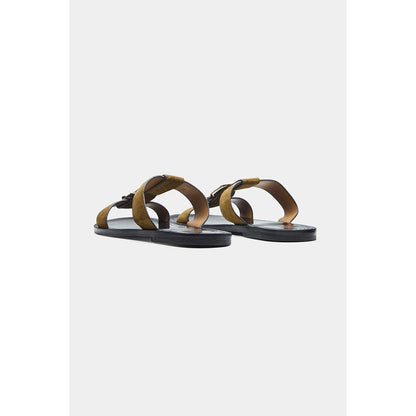 Oroh Women Tan Angela Open Toe Flats