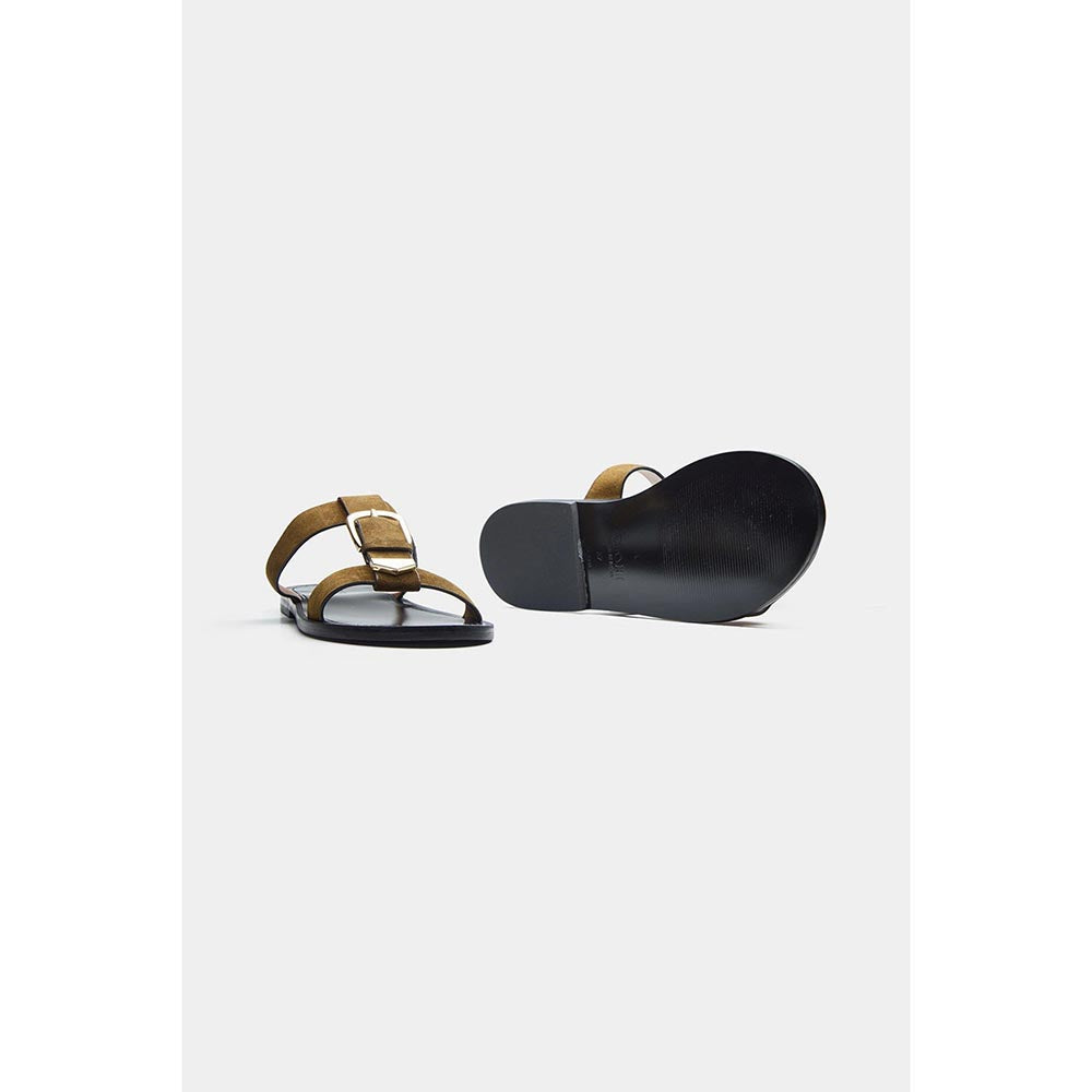 Oroh Women Tan Angela Open Toe Flats