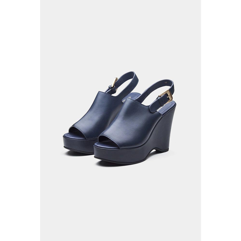 Oroh Women Navy Blue Marta Wedges Heels