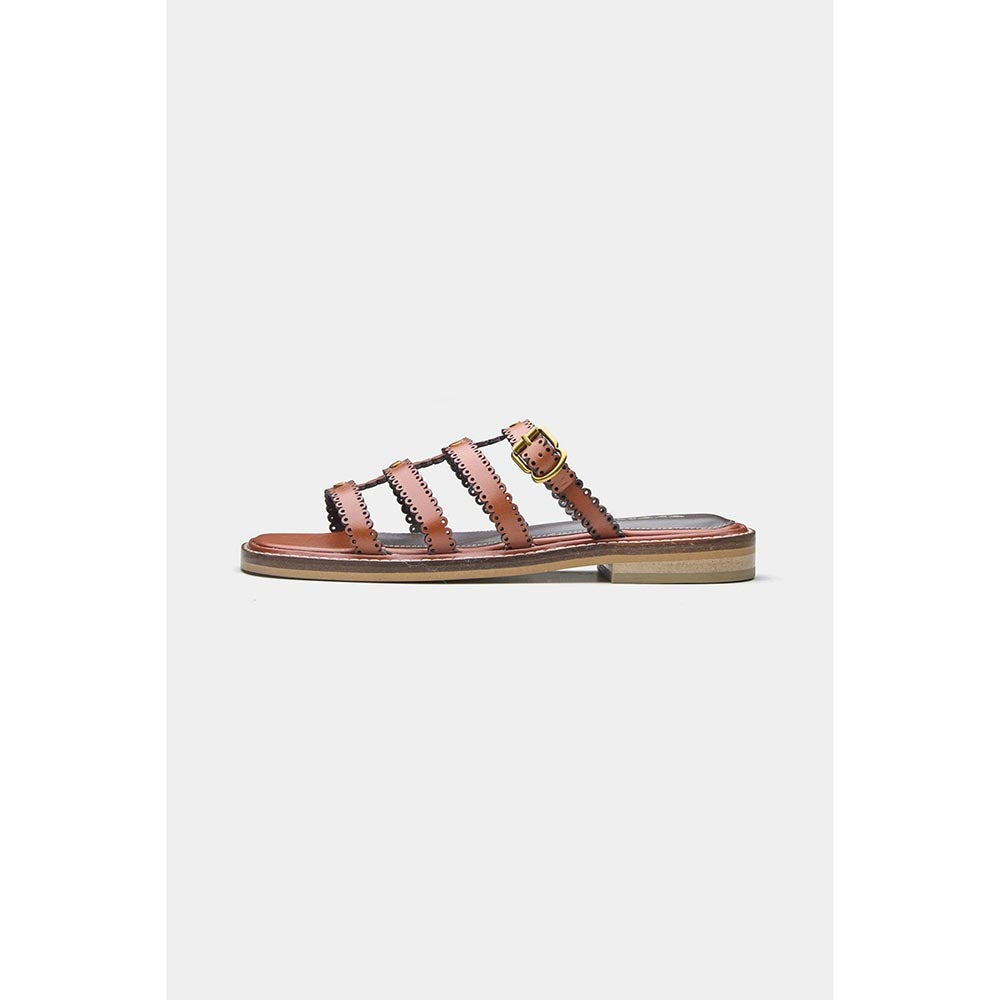 Oroh Women Tan Ines Open Toe Flats