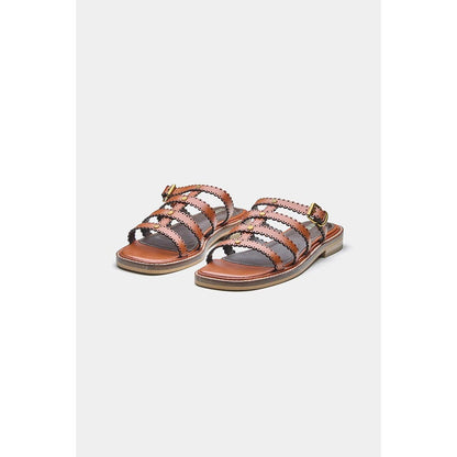Oroh Women Tan Ines Open Toe Flats