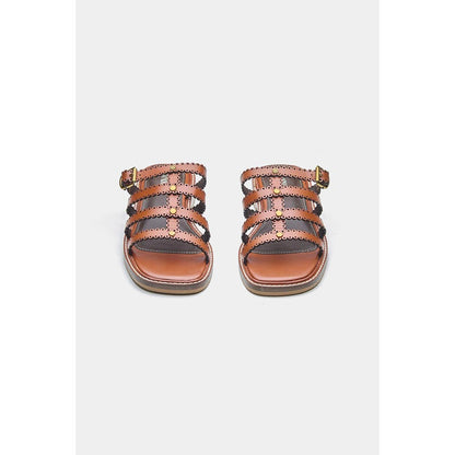 Oroh Women Tan Ines Open Toe Flats