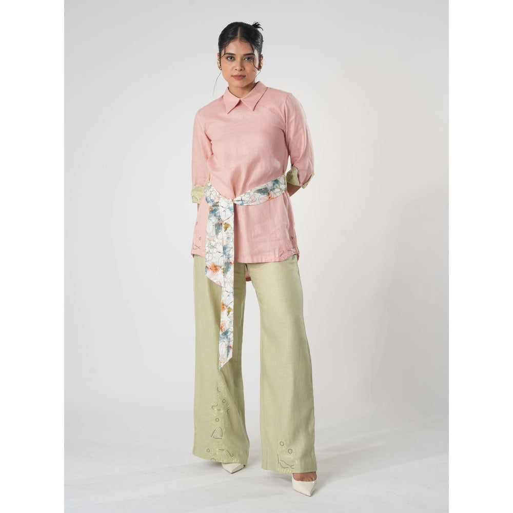 Orthodox Pink Hemp & Bamboo Top with Belt (Set of 2)