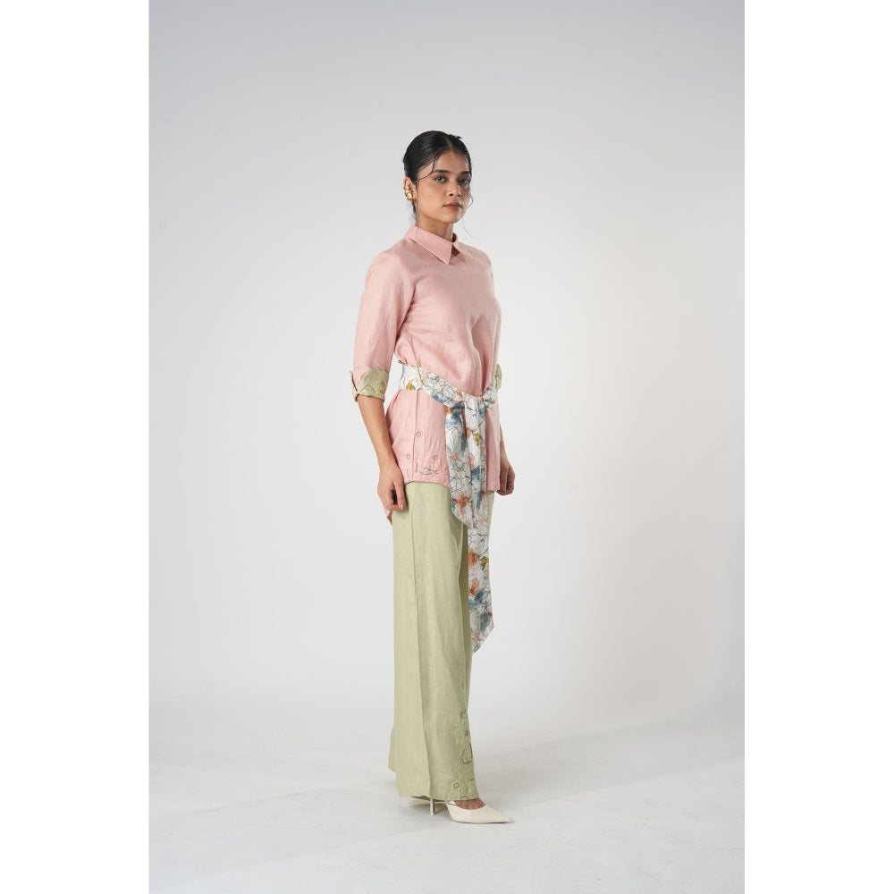 Orthodox Pink Hemp & Bamboo Top with Belt (Set of 2)