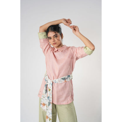 Orthodox Pink Hemp & Bamboo Top with Belt (Set of 2)