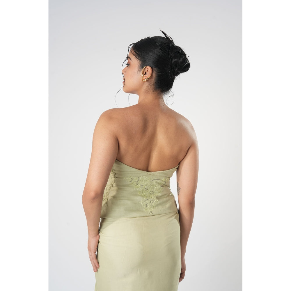 Orthodox Green Chic Warli Style Corset Crop Top