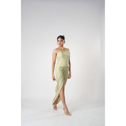 Orthodox Green Chic Warli Style Corset Crop Top