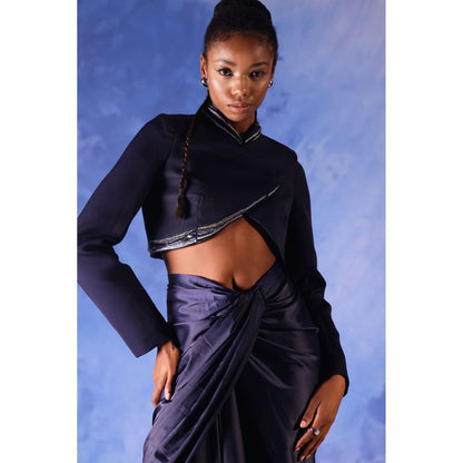 Orthodox Navy Blue Twilight Navy Crop Top