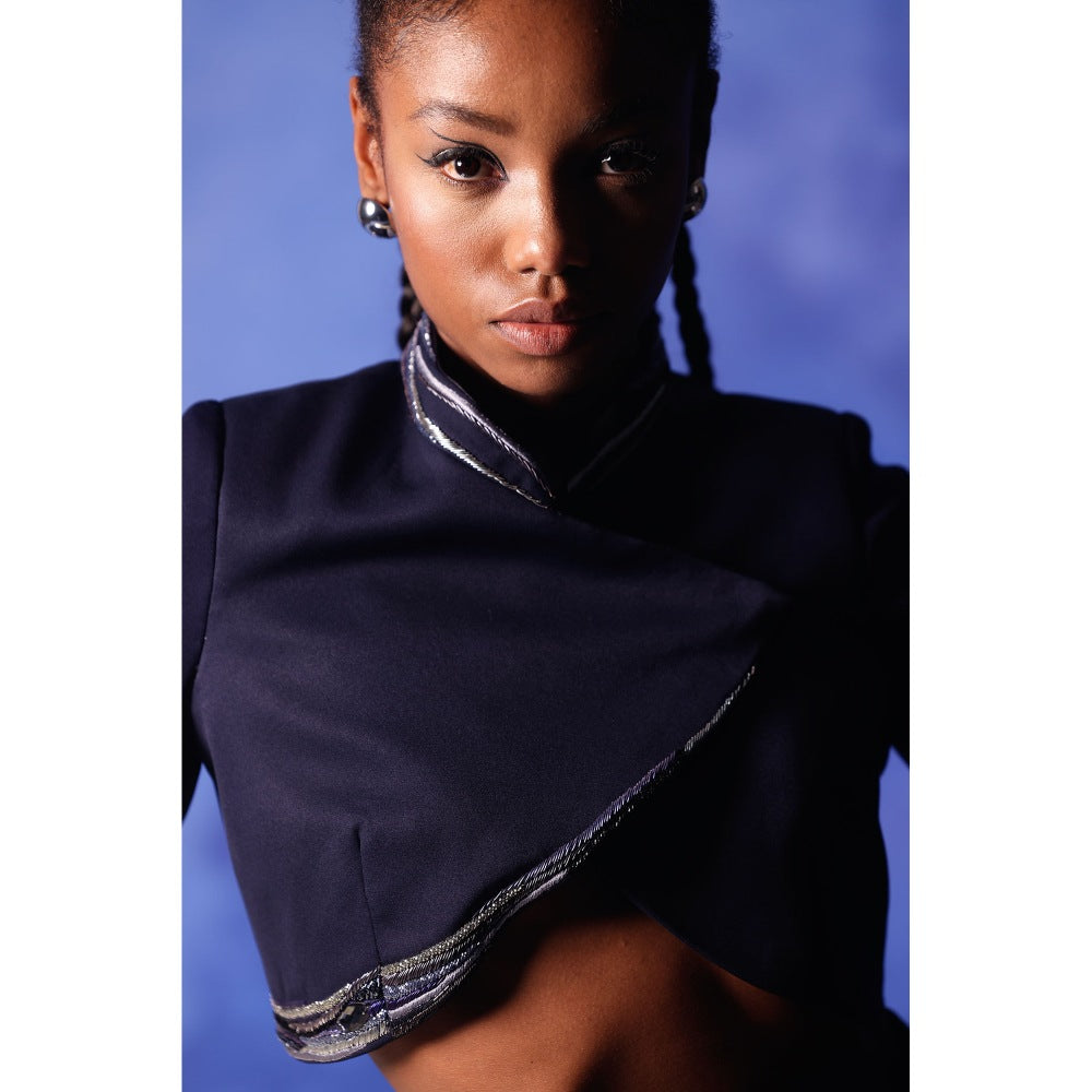 Orthodox Navy Blue Twilight Navy Crop Top