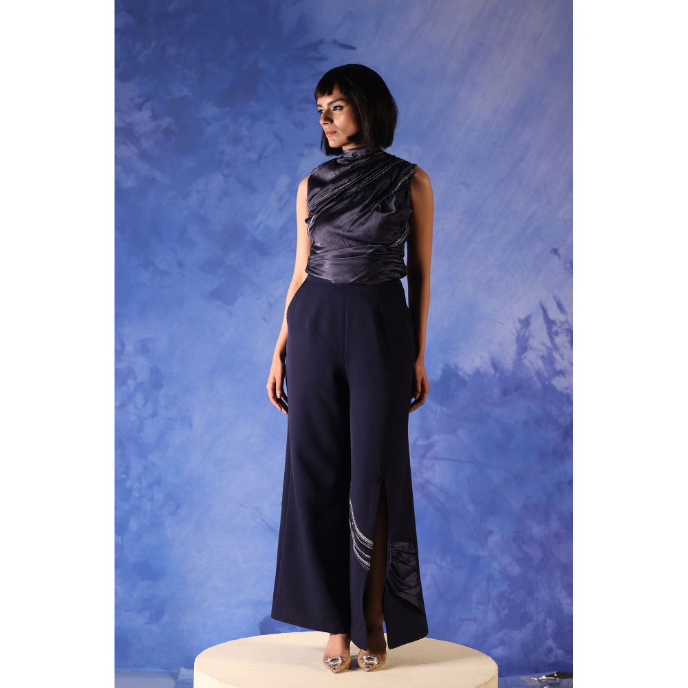 Orthodox Navy Blue Maat River Flow Drape Top