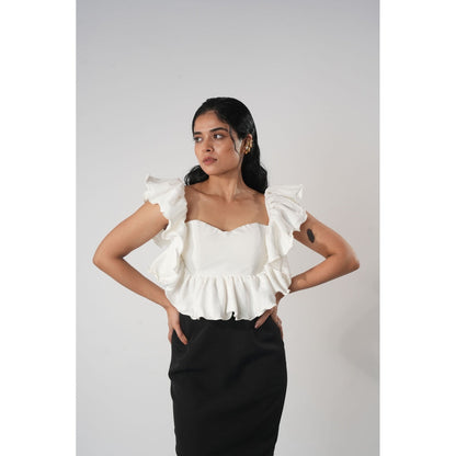 Orthodox White Structured Crop Top