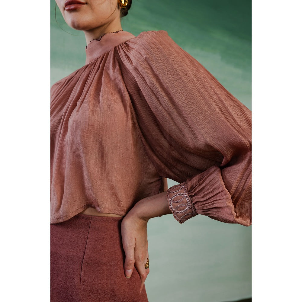 Orthodox Brown Imperial Gathered Top