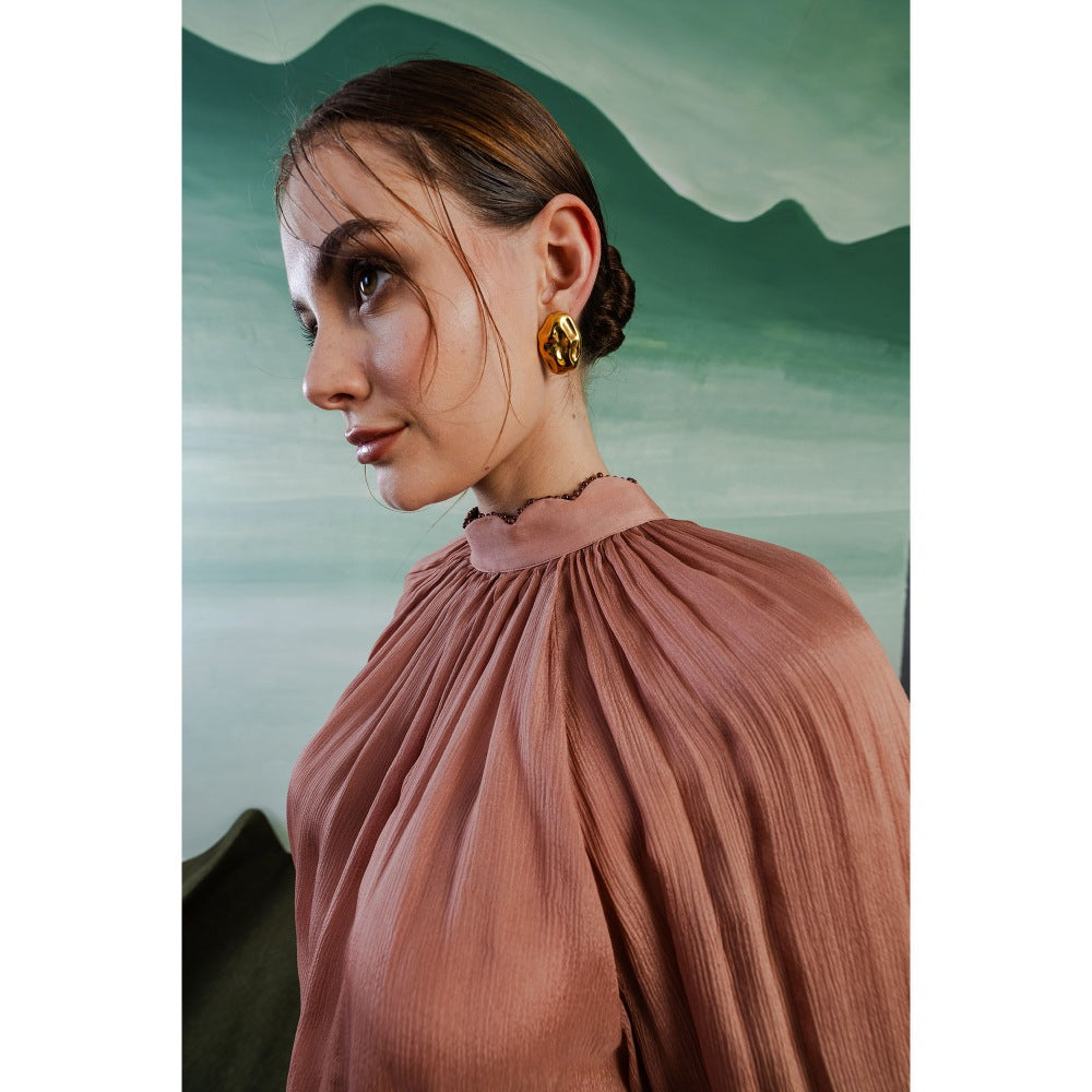 Orthodox Brown Imperial Gathered Top