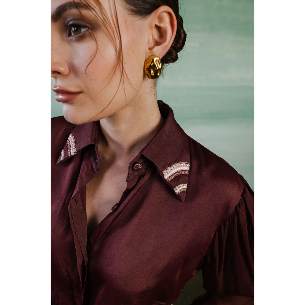 Orthodox Burgundy Celtic Lumiere Elegance Shirt