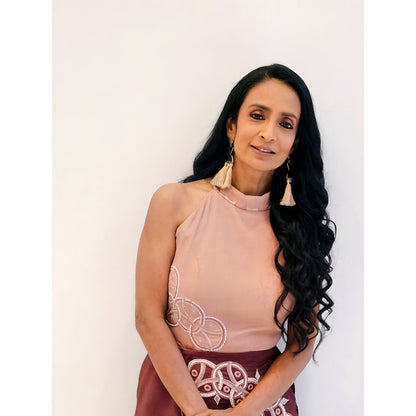 Orthodox Peach Aurelia Halter Neck Bodysuit