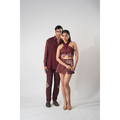 Orthodox Burgundy Wine Halter Neck Vest Top