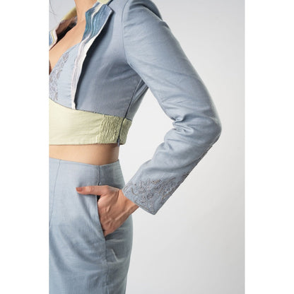 Orthodox Blue Sustainable Hemp Cropped Jacket
