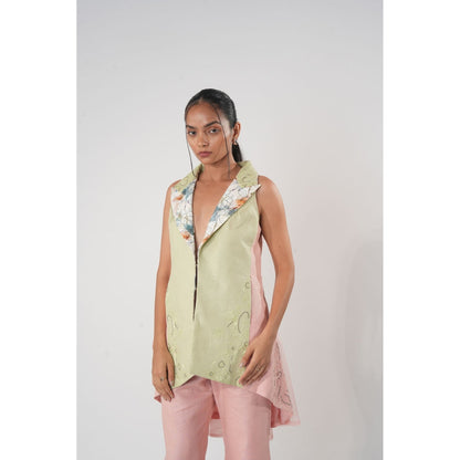 Orthodox Multi-Colour Hemp Blazer Style Tunic Style Top