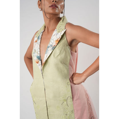 Orthodox Multi-Colour Hemp Blazer Style Tunic Style Top