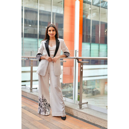 Orthodox White Embroidered Blazer