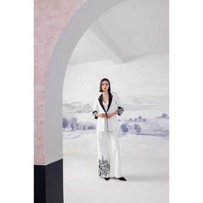 Orthodox White Embroidered Blazer