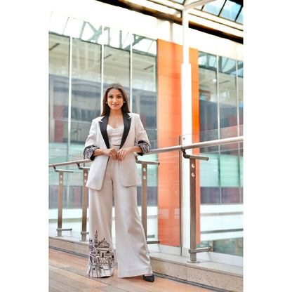 Orthodox White Embroidered Blazer