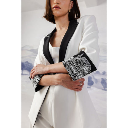 Orthodox White Embroidered Blazer