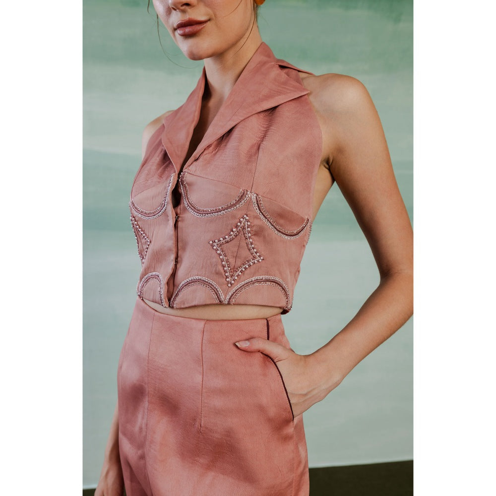 Orthodox Peach Aurelian Elegance Cropped Jacket
